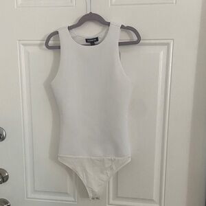 Express White Sleeveless Bodysuit